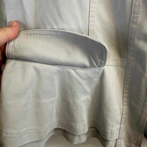 WHBM Light Gray Full Zip Blazer Jacket Womens Size 14 Business Casual Feminine - Picture 5 of 16